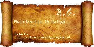 Molitorisz Orsolya névjegykártya